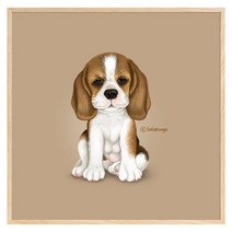 아이비스킷 캔버스액자 20x20 비글, 내츄럴
