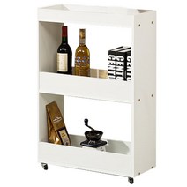 포메리트 이동식 틈새장 3단/주방선반 대, 화이트