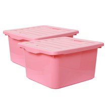 보노하우스 레브스토리지 수납박스 L, 핑크, 2개입