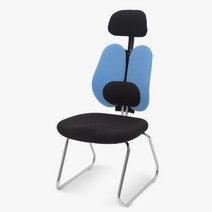 체어포커스 스쿨 듀얼 요추 헤더형 패브릭 의자 CW-FZ, 블루