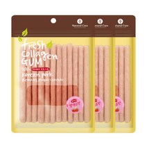네츄럴코어 애견용 프레쉬 콜라겐 스틱 20P, 딸기 맛, 3개입