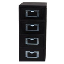 데코 미니 서랍장 4단, 블랙, 1개
