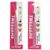 네일 커브 핀셋 + 일자 핀셋, 핑크, 1세트