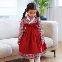 꼰띠키즈 여아용 꽃가람철릭한복