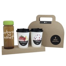 1AM 쥬뗌므 프리미엄 크라프트 Heart to H 보틀 블랜딩차세트 연두뚜껑, 패키지 + 티백세트(테이크아웃잔 2p + 루비 캐모마일 3p + 트리플 베리 3p) + Heart to H 보틀 스티커 + 트라이탄 보틀 + 메리크리스마스 패키지 스티커, 1세트