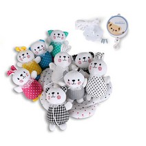 꿈나라 곰토끼 더블 모빌 + 수동 오르골 세트, 혼합 색상