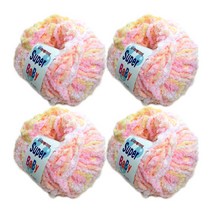 행복뜨기 슈퍼베이비 굵은 털 뜨개실 4p, 2221 살구노랑