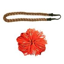 루머스 인조 머리끈 헤어밴드 1줄 땋은헤어밴드 HU033 + 슬림 머리끈 컬러믹스 랜덤 발송 HU095 100p, 라이트브라운, 1세트