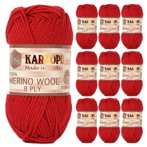 연일섬유 카르토푸 메리노울 8PLY 뜨개실 10p, 125 빨강, 10개