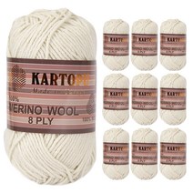 연일섬유 카르토푸 메리노울 8PLY 뜨개실 10p, 69 백아이보리, 10개