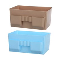 마켓감성 심플 화장품 보관함 블루 + 브라운, 1세트