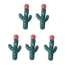 티나피크닉 미니 선인장봉제 부자재 와펜, 그린, 5개입