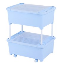 리빙스마일 스마일 기저귀 정리함 직사각형 2단, 블루