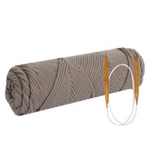 쁘띠목도리 DIY 올뉴 코튼롤 뜨개실 4p + 줄바늘 7mm + 도안, 25번 런던포그, 1세트