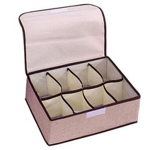 마켓감성 린넨 스토리지 8칸 여성 속옷 보관함 브라운, 1개