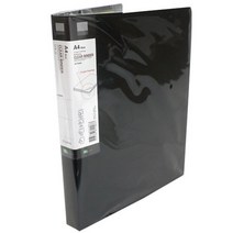 알에스씨 투톤 클리어바인더 발포3겹 PP표지 A4 3공 20p LCB-20, 흑색, 1개
