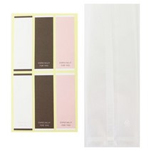 황씨네도시락 반투명 M 포장 봉투 66p + 이스페셜리 직사각 스티커 화이트 22p + 초코 22p + 핑크 22p, 1세트