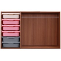 보노하우스 레브 유아동 행거 수납장 4단 B타입 메이플프레임, 핑크