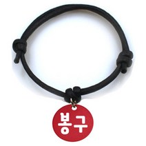 펫츠룩 굿모닝 블랙 반려동물 목걸이 S + 알루미늄 원형 팬턴트 S, 레드(봉구), 1개