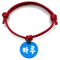 펫츠룩 굿모닝 레드 반려동물 목걸이 M + 알미늄원형 팬던트 S, 블루(하루), 1개