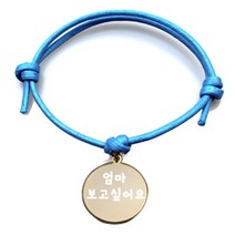 펫츠룩 굿모닝 블루 반려동물 목걸이 M + 메탈원형 팬던트 M, 골드(엄마보고싶어요), 1개