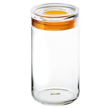 구찌니 라티나 원형 유리 보존용기 오렌지 XL, 1500cc, 1개