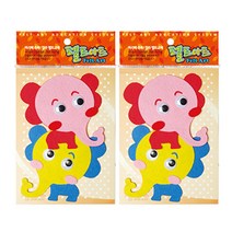 동기오피스 펠트아트 코끼리 2p x 2세트, 혼합 색상(DF-1099)