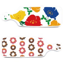 로엠디자인 국화블루화이트보드 서빙 도마 보드 2p 세트, 국화블루화이트보드, 초코도넛, 1세트