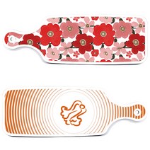 Loem 디자인 붉은빛동백 서빙 도마 2p 세트, 붉은빛동백, 배추라인주황, 1세트