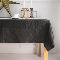 바이지미 루시 린넨 테이블보, 차콜, 4인(170 ⅹ 110 cm)
