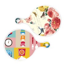 로엠디자인 서빙 원형 도마 보드 2p ParisRose 세트, ParisRose, 주방패턴, 1세트