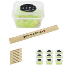 도나앤데코 PP내열 사각용기 일회용 도시락 650ml 10p + 핸드메이드 빅원형 스티커 블랙 10p + 크라프트 대나무 젓가락 맛있게 먹고 힘내요 10p, 1세트