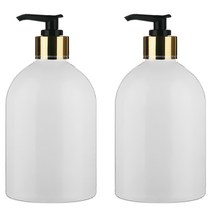 병도매닷컴 AB300 백색 디스펜서 검정 골드 마개 공병, 300ml, 2개입