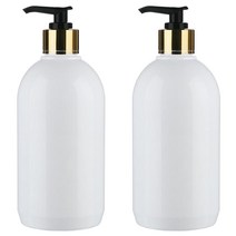 병도매닷컴 ARB330 백색 디스펜서 검정 골드 마개 공병, 330ml, 2개입