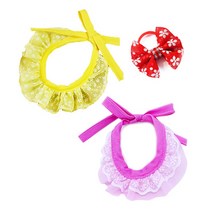 펫츠룩 강아지 고양이 스카프 3p 눈꽃 옐로 + 미니 리본 레드 + 미니 샤샤 핑크, 혼합 색상, 1세트