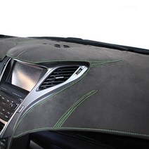 본투로드 샤모아 논슬립 대쉬보드커버 그레이 원단 그린 스티치, 현대, 투싼IX 10~15년(상단네비)