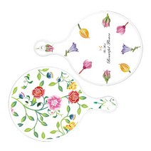 로엠디자인 서빙 도마 보드 2p 로맨틱패턴플라워원형보드 세트, 로맨틱패턴플라워원형보드, 로맨틱장미원형보드, 1세트