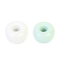 리빙듀오 스텐드 세라믹 칫솔꽂이, 화이트, 민트, 2개입