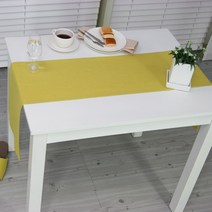 나산데코 마100% 힐링린넨 젠스타일 테이블러너, RN813-33(라이트옐로우), 6인용(220 x 28 cm)