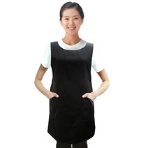 라인 블랙 포켓 앞치마, 블랙(LN6084), 1개