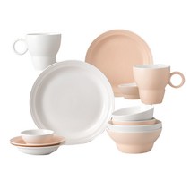 보울보울 볼볼오리진 2인 홈 한식기세트 12p, 화이트 피치, 한식기 7종