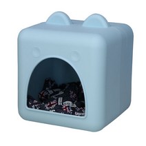 레드퍼피 리첼 펫 하드하우스 방석포함, 파스텔블루