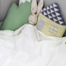 오즈맘 면 100% 이중거즈 보들보들 유아 여름 블랭킷 대 100 x 120 cm, 도트 연그레이