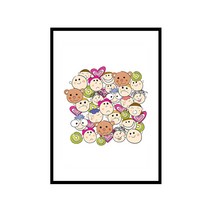 더윤 북유럽 캔버스 액자 KID0016, 메탈블랙