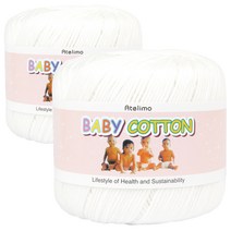 베이비코튼 뜨개실 2p, 7 밀크, 2개