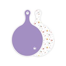 로엠디자인 양면 원형 서빙 도마 보라, 케익, 1개