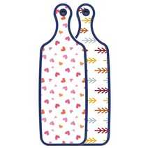로엠디자인 블루 에디션 서빙 도마 보드 소나무화이트, 연분홍색러브, 1개