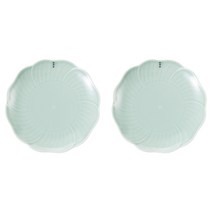정담 정헌진 정 꽃 접시 중 청자, 2개입, 꽃 접시 중 2p