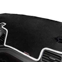 DUB 골드 에디션 벨벳 대쉬보드커버 블랙 원단 화이트 라인 + 종이방향제, 현대, 제네시스세단 08~13년(센터 무)