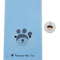 황씨네도시락 비접착 애니멀 봉투 곰 100p + 고깔 보이 스티커 100p, 1세트